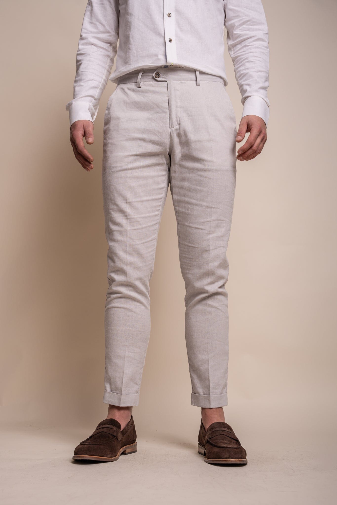 Men Linen Trouser Beige : : Clothing & Accessories