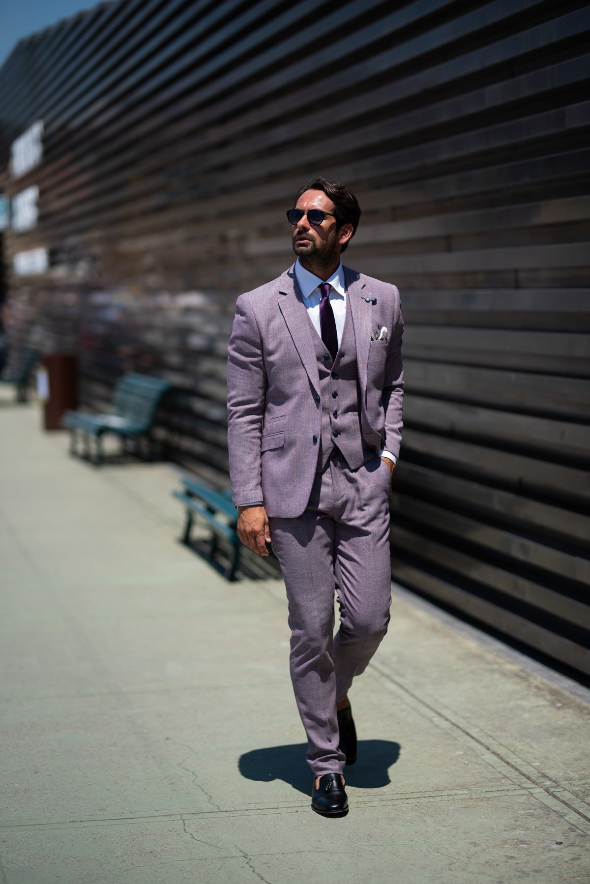 Purple best sale suit shoes