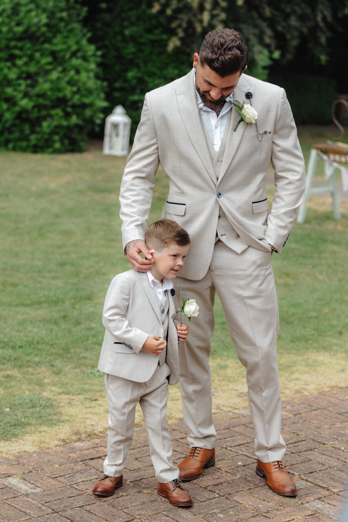 Beige 2025 wedding suit