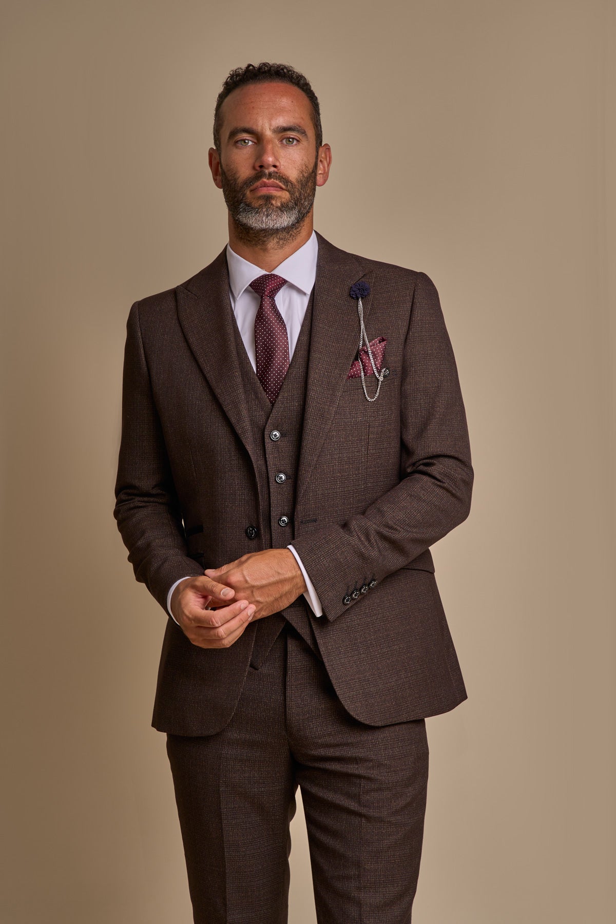 Five-piece Kardana Style Tuxedo Suit in Brown