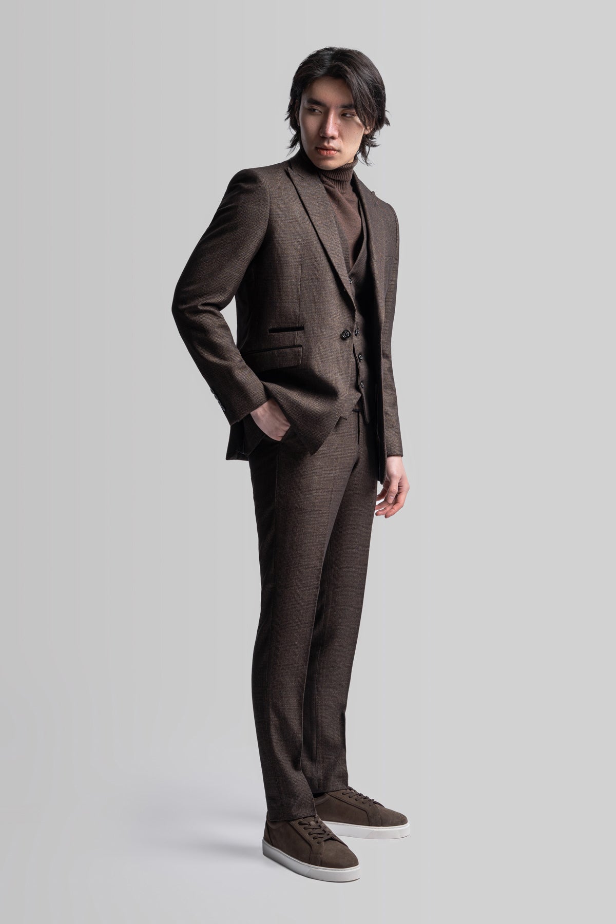 Caridi Brown 3 Piece Wedding Suit