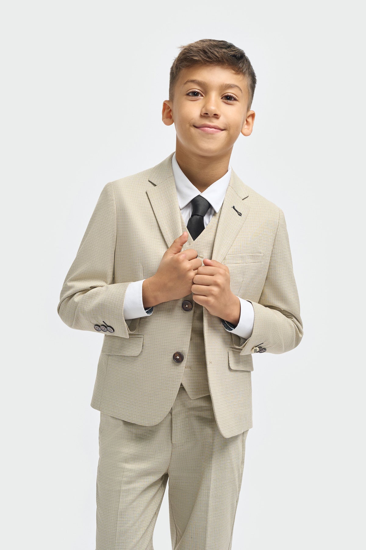 Hampton Beige Boys 3 Piece Suit