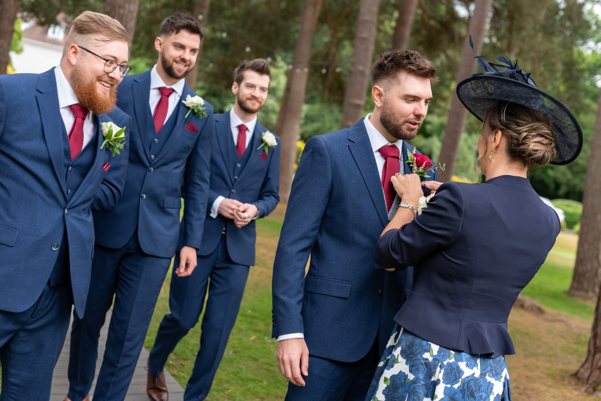 Navy suit hot sale burgundy tie wedding