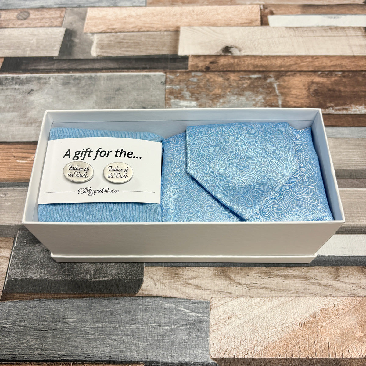 Blue Paisley Groomsman Proposal Gift Box