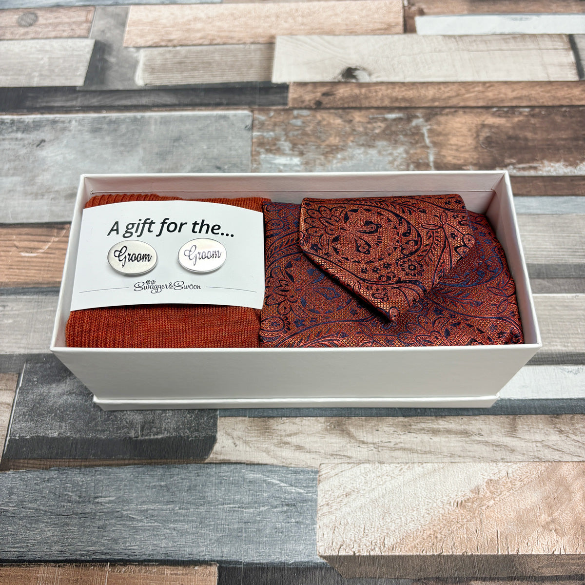 Wedding Tie Set and Sock Gift Box