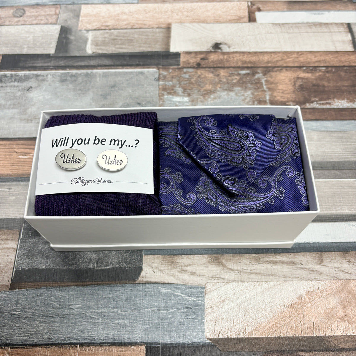 Wedding Proposal Tie Set and Sock Gift Box