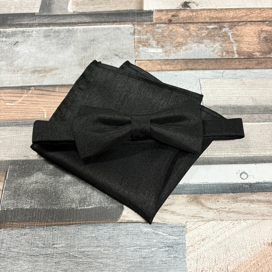 Black Shantung Bow Tie