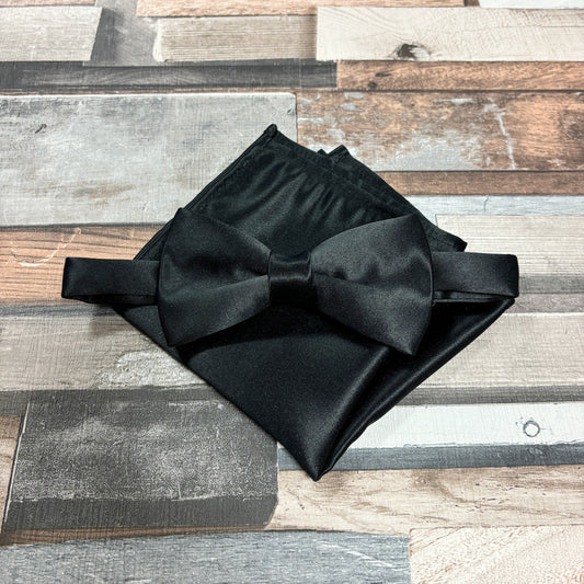 Black Satin Bow Tie