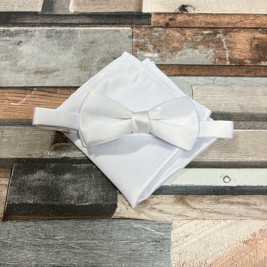 White Satin Bow Tie