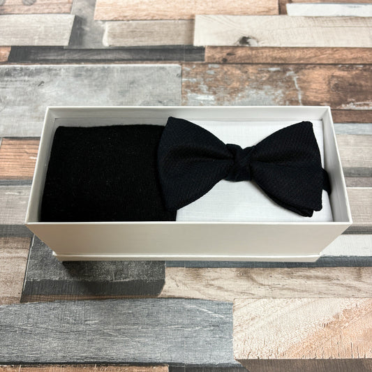 Black Marcella Bow Tie & Socks Boxed Gift Set