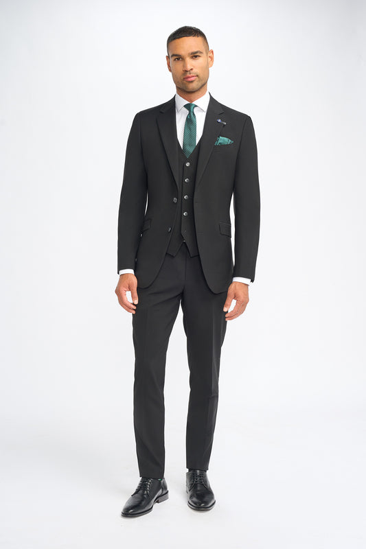 Malibu Black 3 Piece Suit