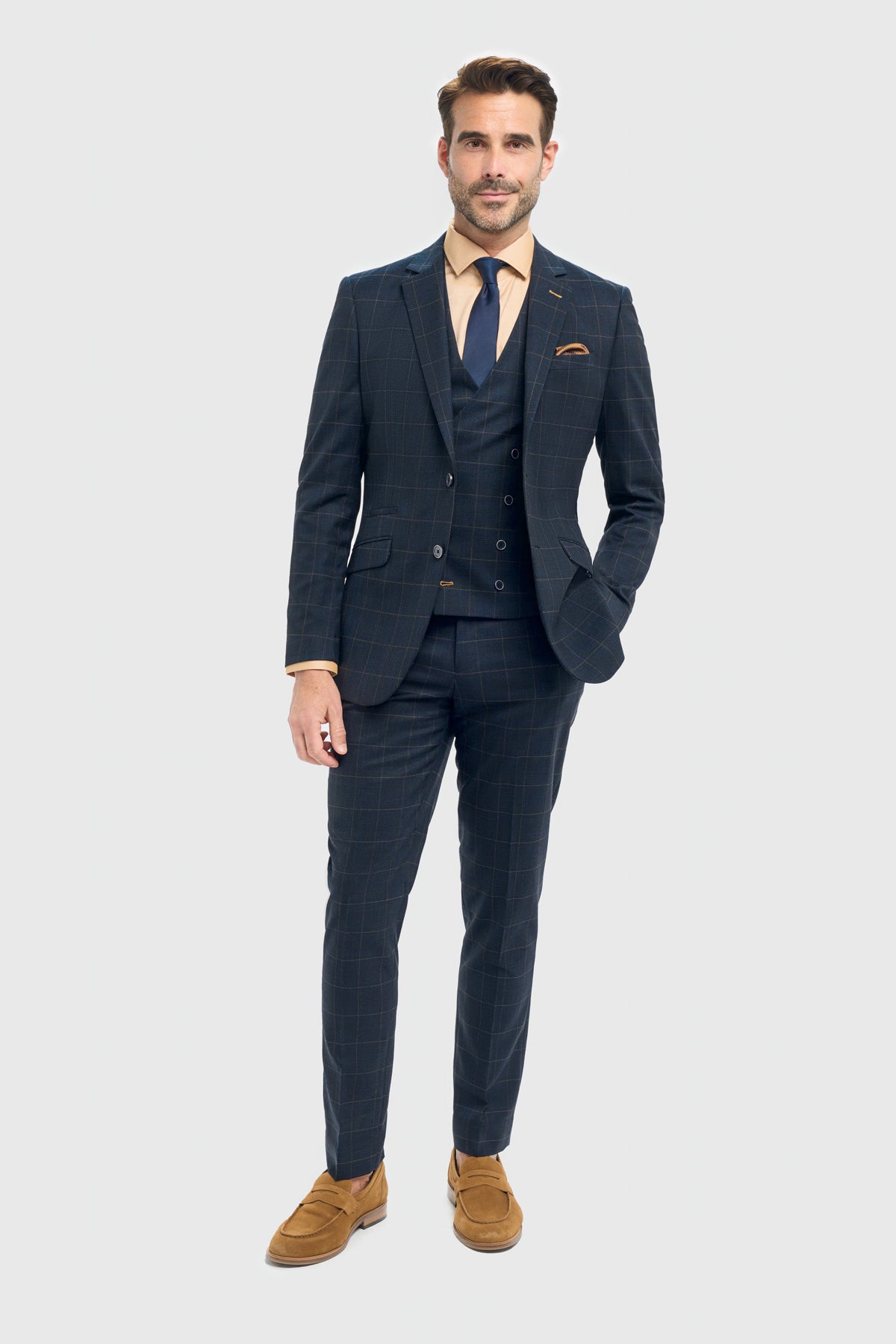 Torino Navy Suit Swatch