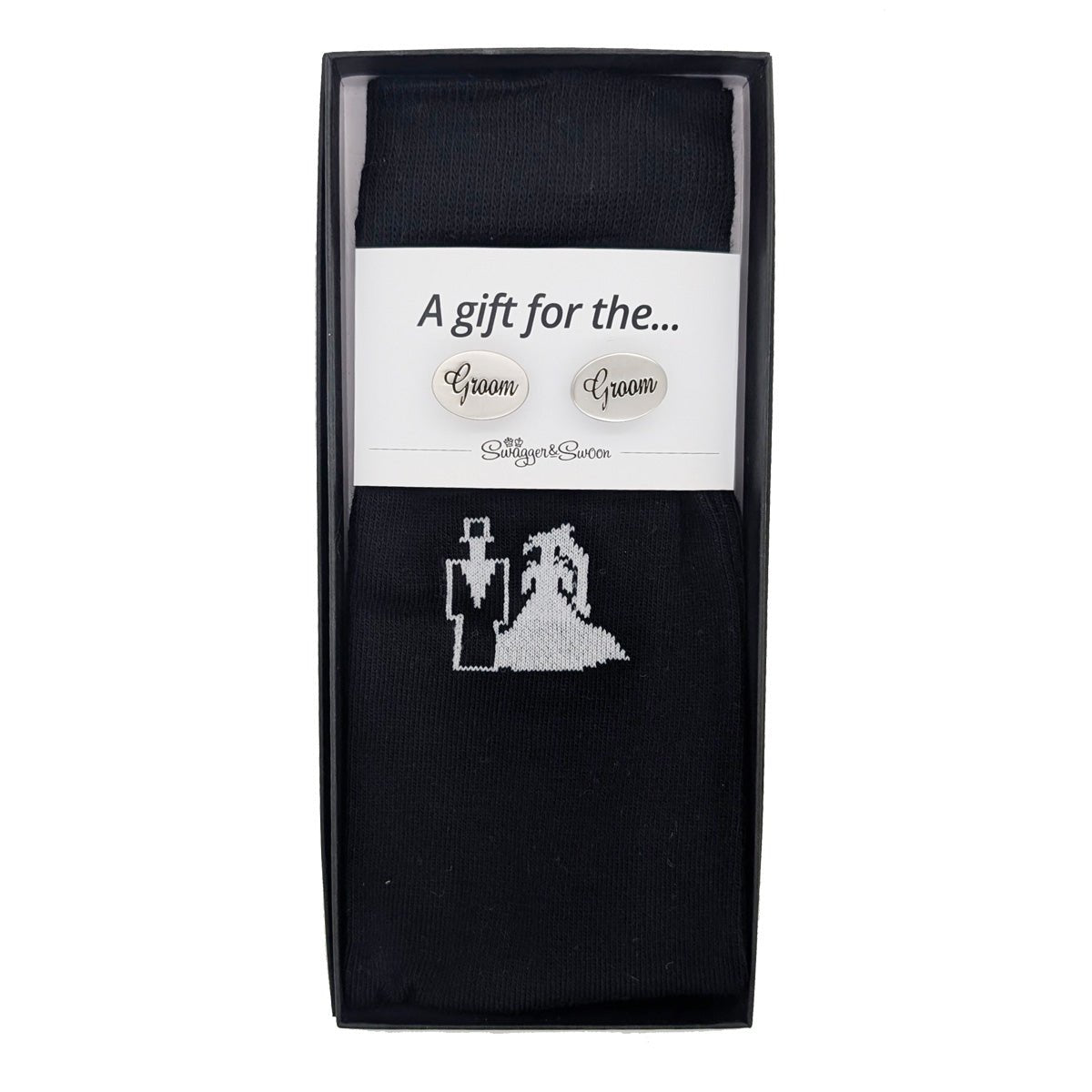 'A gift for the' Boxed Gift Set - Bride & Groom Socks - Groom - Swagger & Swoon