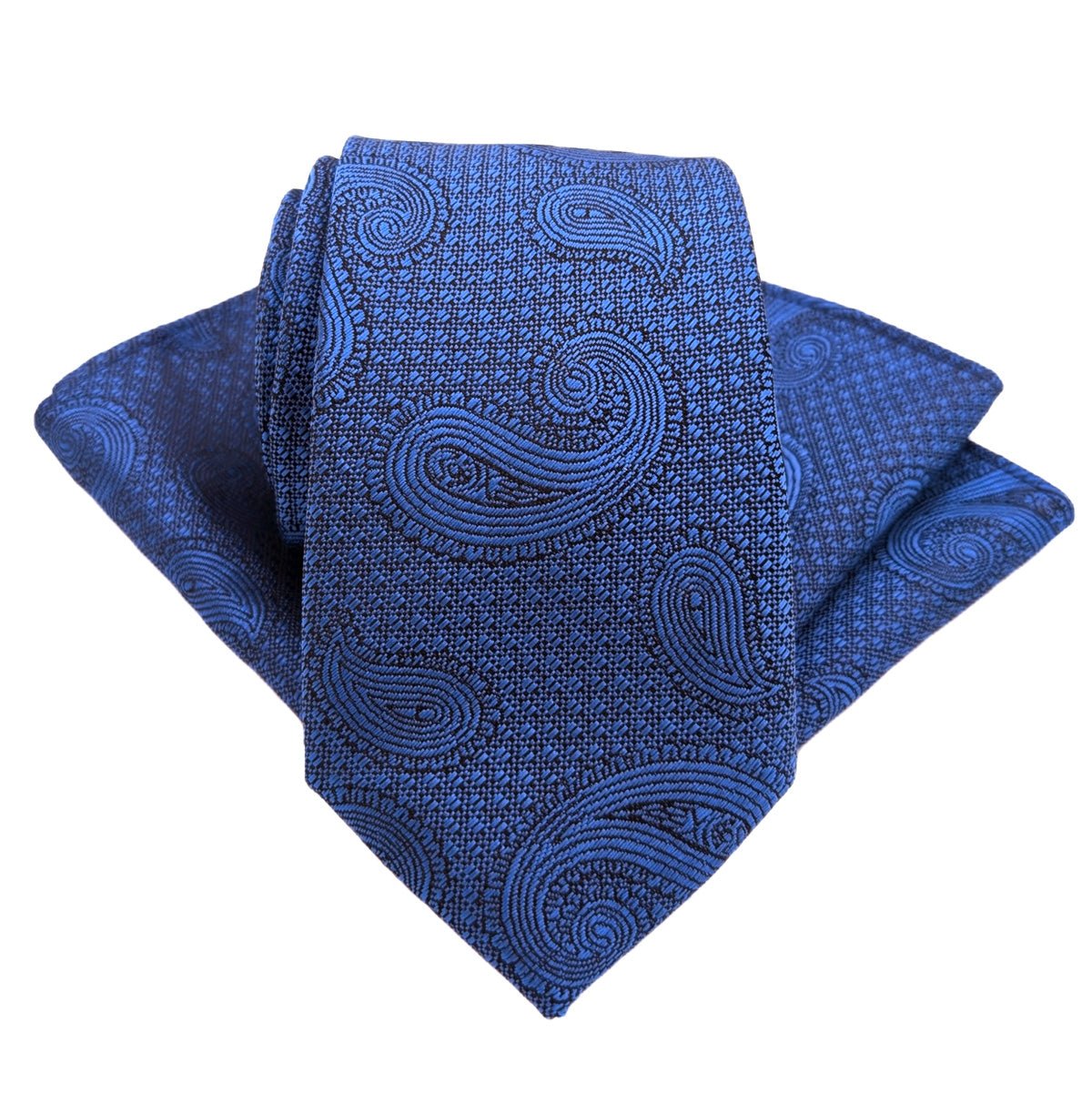 Admiral Blue Paisley Pocket Square - Wedding Pocket Square - Swagger & Swoon