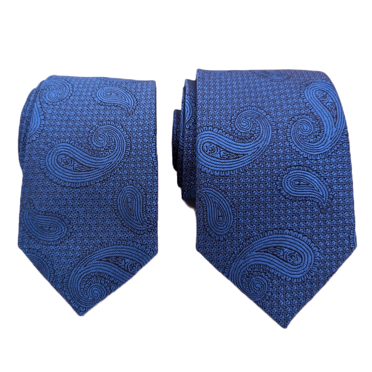 Admiral Blue Paisley Wedding Tie - Wedding Tie - Regular - Add Pocket Square - Save £1.00 - Swagger & Swoon