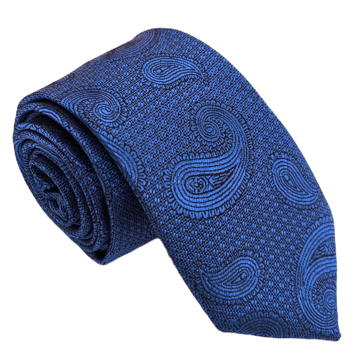 Admiral Blue Paisley Wedding Tie - Wedding Tie - Regular - Tie Only - Swagger & Swoon