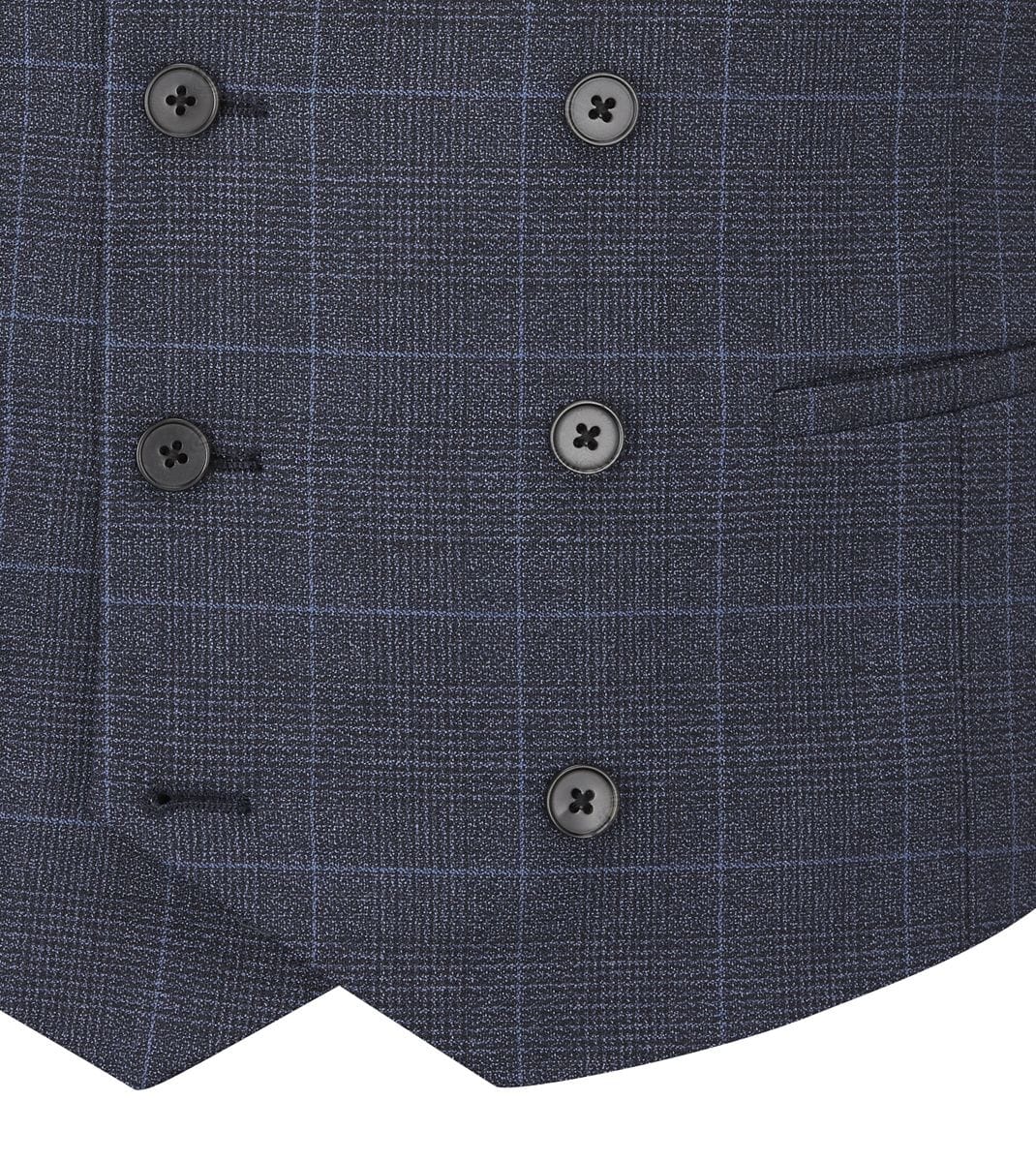 Anello Blue Prince Of Wales Check Waistcoat - Waistcoats - 34R - Single Breasted - Swagger & Swoon