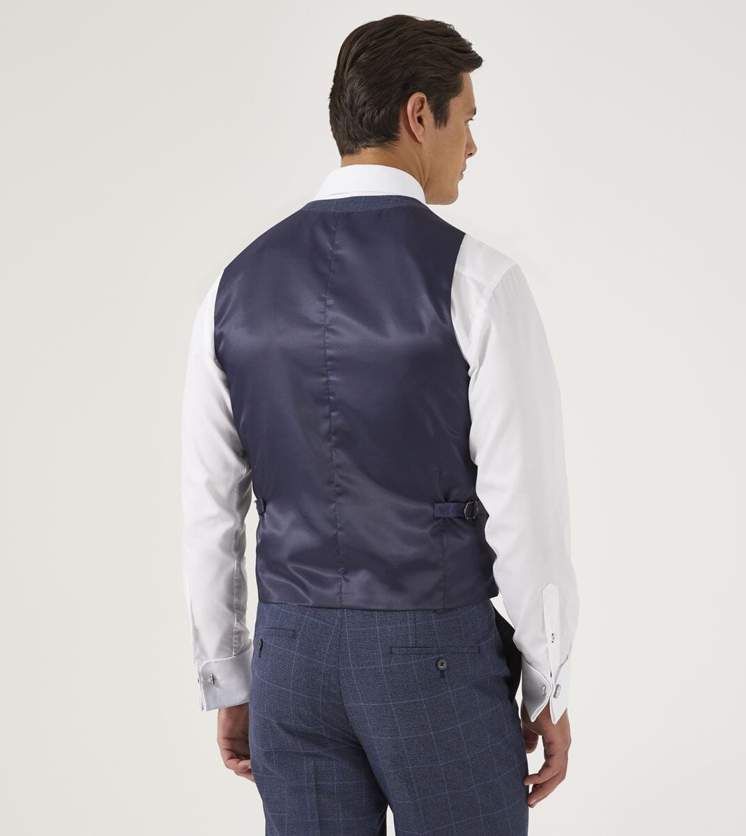 Anello Blue Prince Of Wales Check Waistcoat - Waistcoats - 34R - Single Breasted - Swagger & Swoon