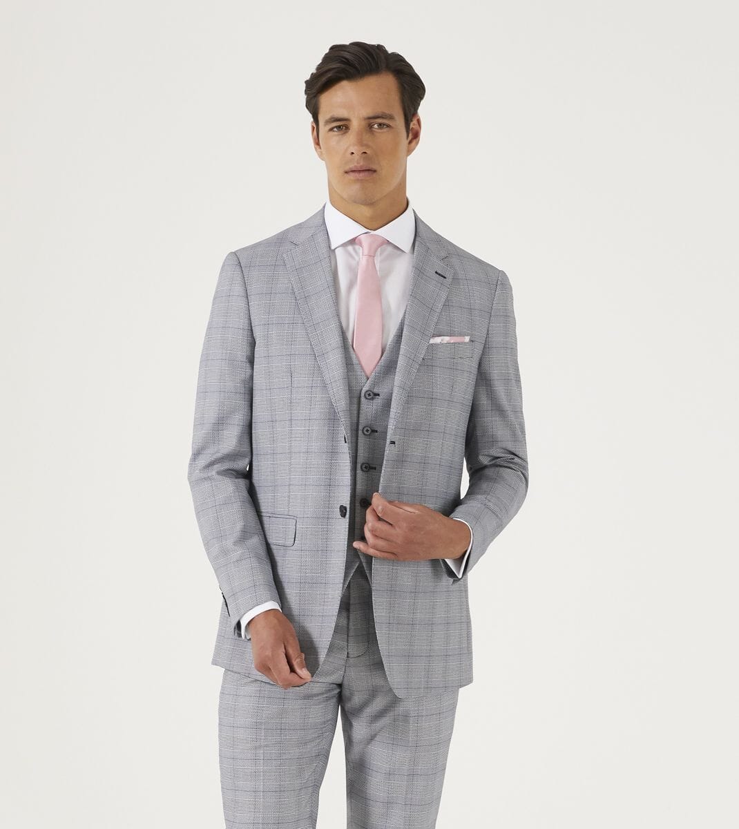 Anello Grey Prince Of Wales Check Suit Swatch