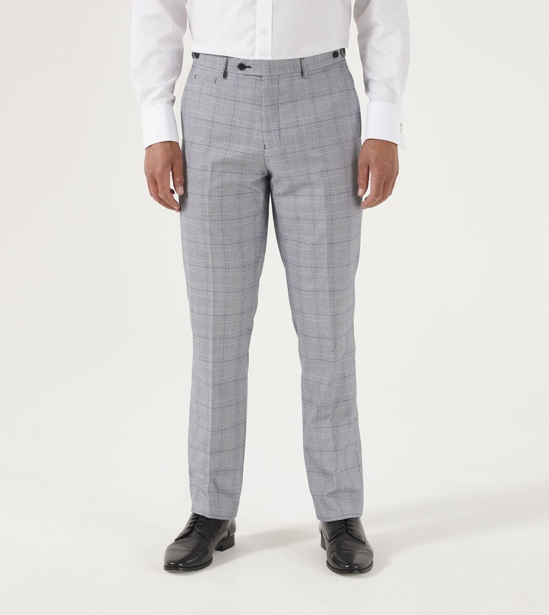 Anello Grey Prince Of Wales Check Trousers - Trousers - 28R - Swagger & Swoon