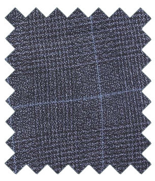 Anello Blue Prince Of Wales Check Suit Swatch