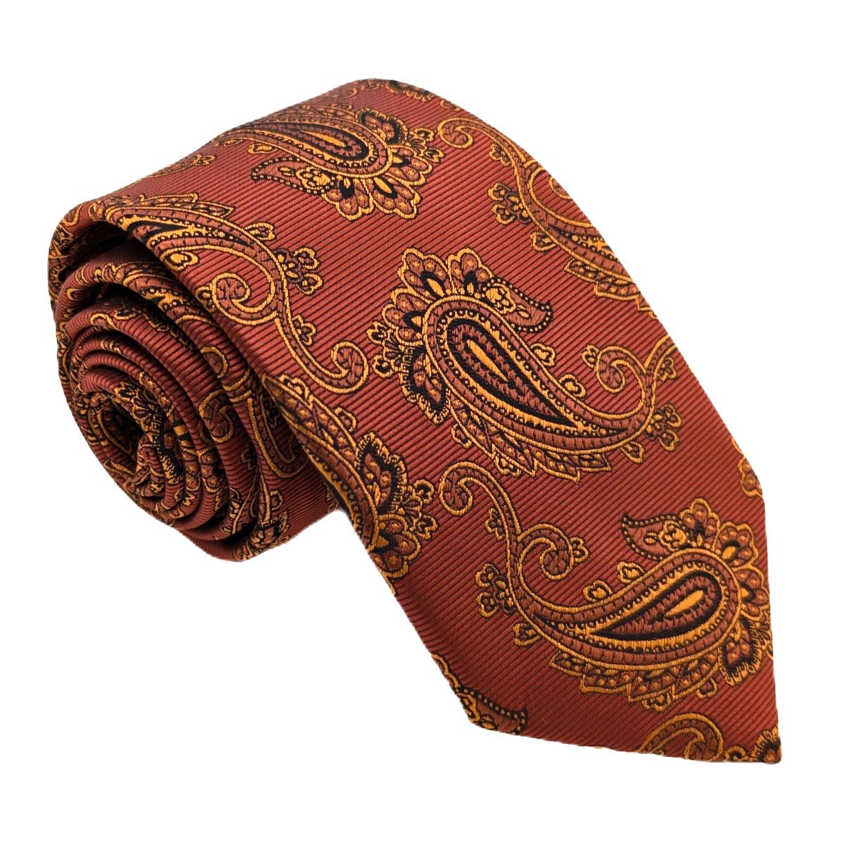 Autumn Bronze Paisley Wedding Tie - Wedding Tie - Regular - Tie Only - Swagger & Swoon