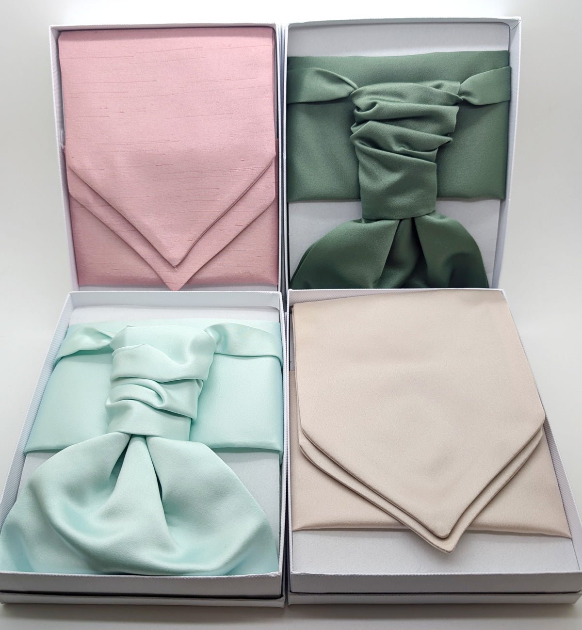 Ballet Pink Wedding Cravat - Wedding Cravat - Pre - Tied - Boxed Set (With Cravat/Square) - Save £2.00 - Swagger & Swoon