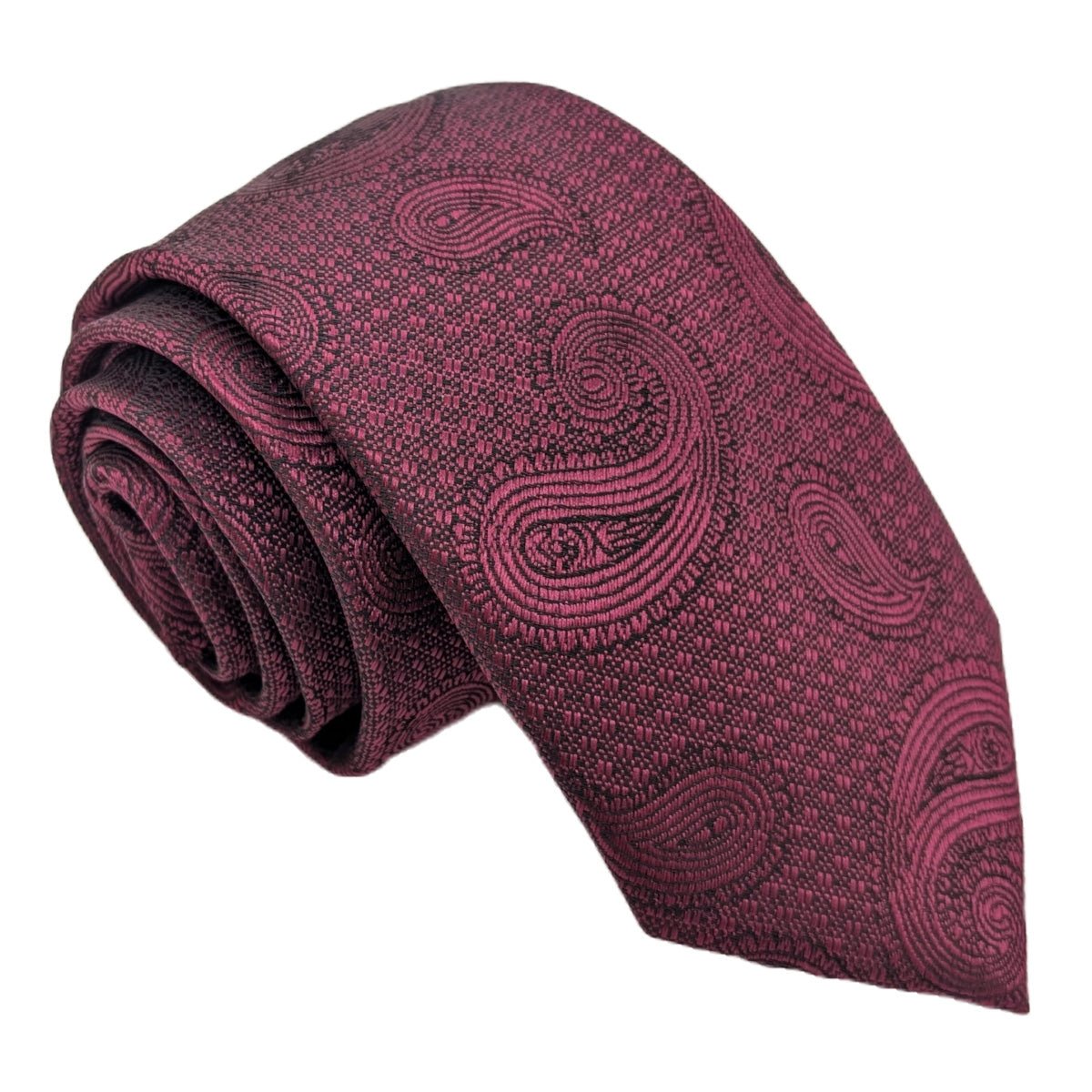 Berry Paisley Wedding Tie - Wedding Tie - Regular - Tie Only - Swagger & Swoon