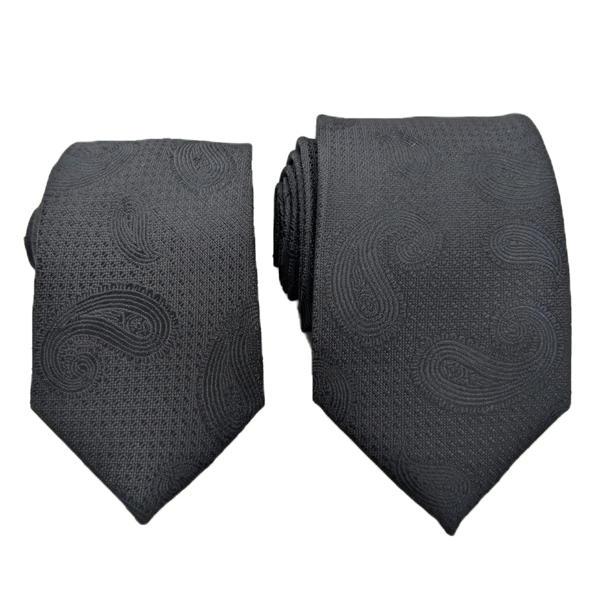 Black Paisley Wedding Tie - Wedding Tie - Regular - Add Pocket Square - Save £1.00 - Swagger & Swoon