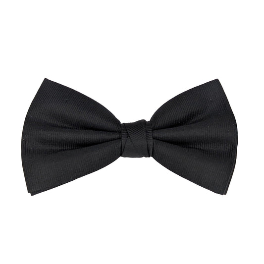 Black Silk Grosgrain Bow Tie - Bow Ties - - THREADPEPPER