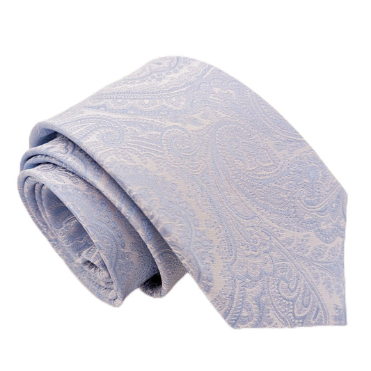 Blue Daisy Paisley Silk Wedding Tie - Wedding Tie - Regular - Tie Only - Swagger & Swoon