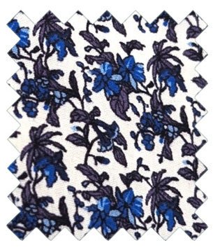 Blue Floral Cotton Wedding Swatch - Swatch - Swagger & Swoon