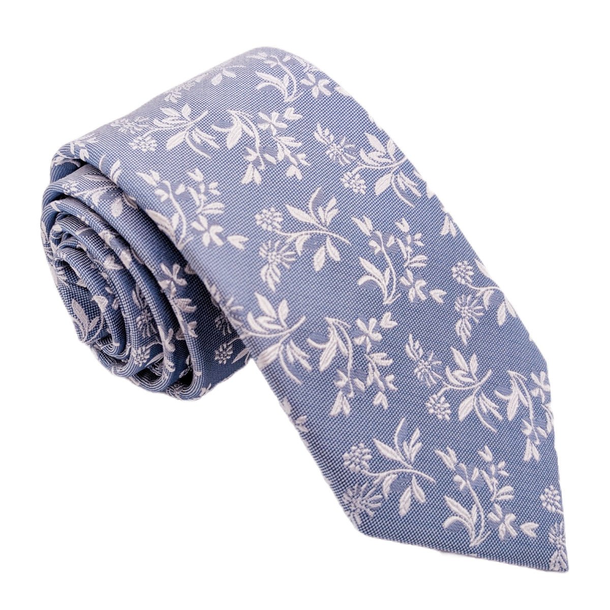 Blue Leaves Silk Wedding Tie - Wedding Tie - Regular - Tie Only - Swagger & Swoon