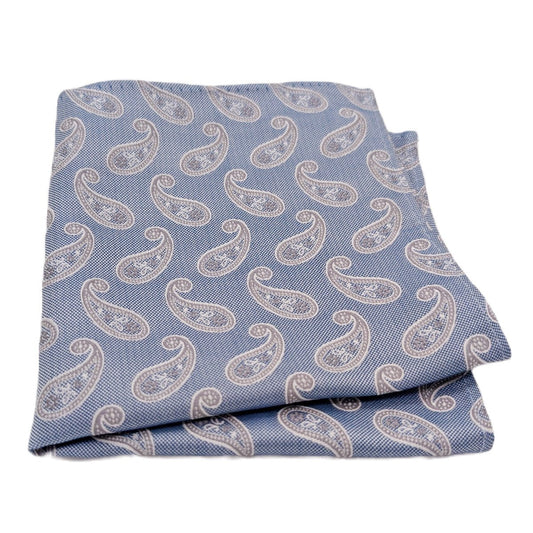 Blue Paisley Silk Pocket Square - Wedding Pocket Square - Swagger & Swoon