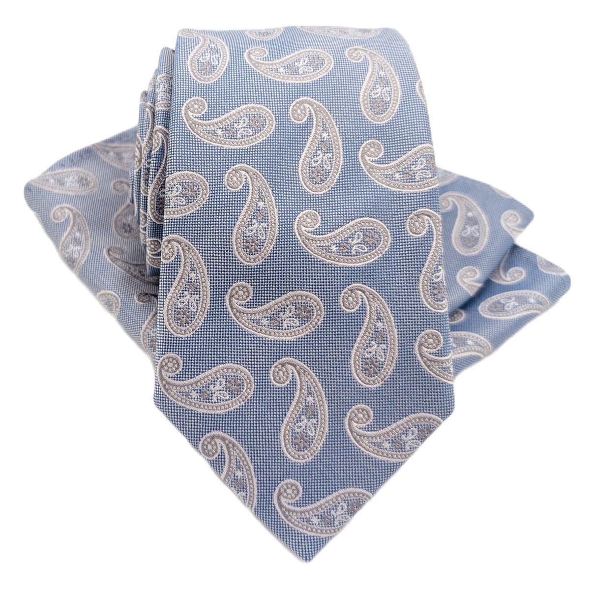 Blue Paisley Silk Wedding Tie - Wedding Tie - Regular - Add Pocket Square - Save £2.00 - Swagger & Swoon