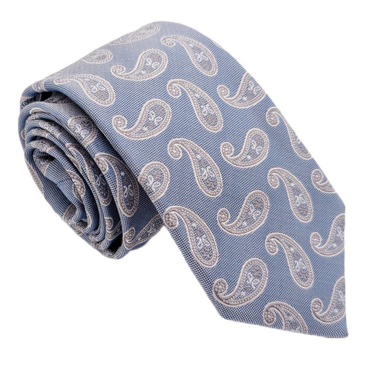 Blue Paisley Silk Wedding Tie - Wedding Tie - Regular - Tie Only - Swagger & Swoon