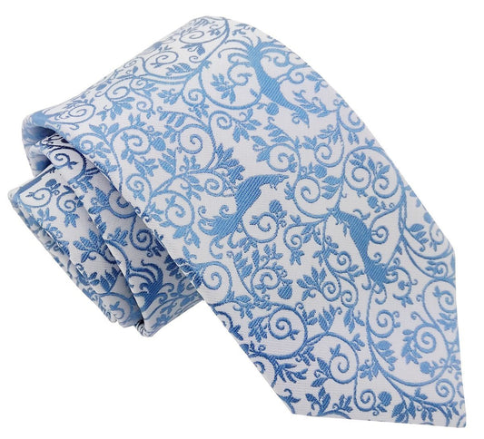 Blue Peacock Wedding Tie - Wedding Tie - Regular - Tie Only - Swagger & Swoon