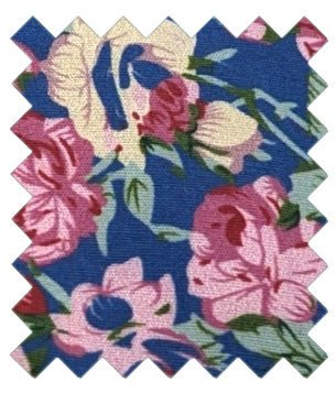 Blue & Pink Blossom Cotton Wedding Swatch - Swatch - Swagger & Swoon