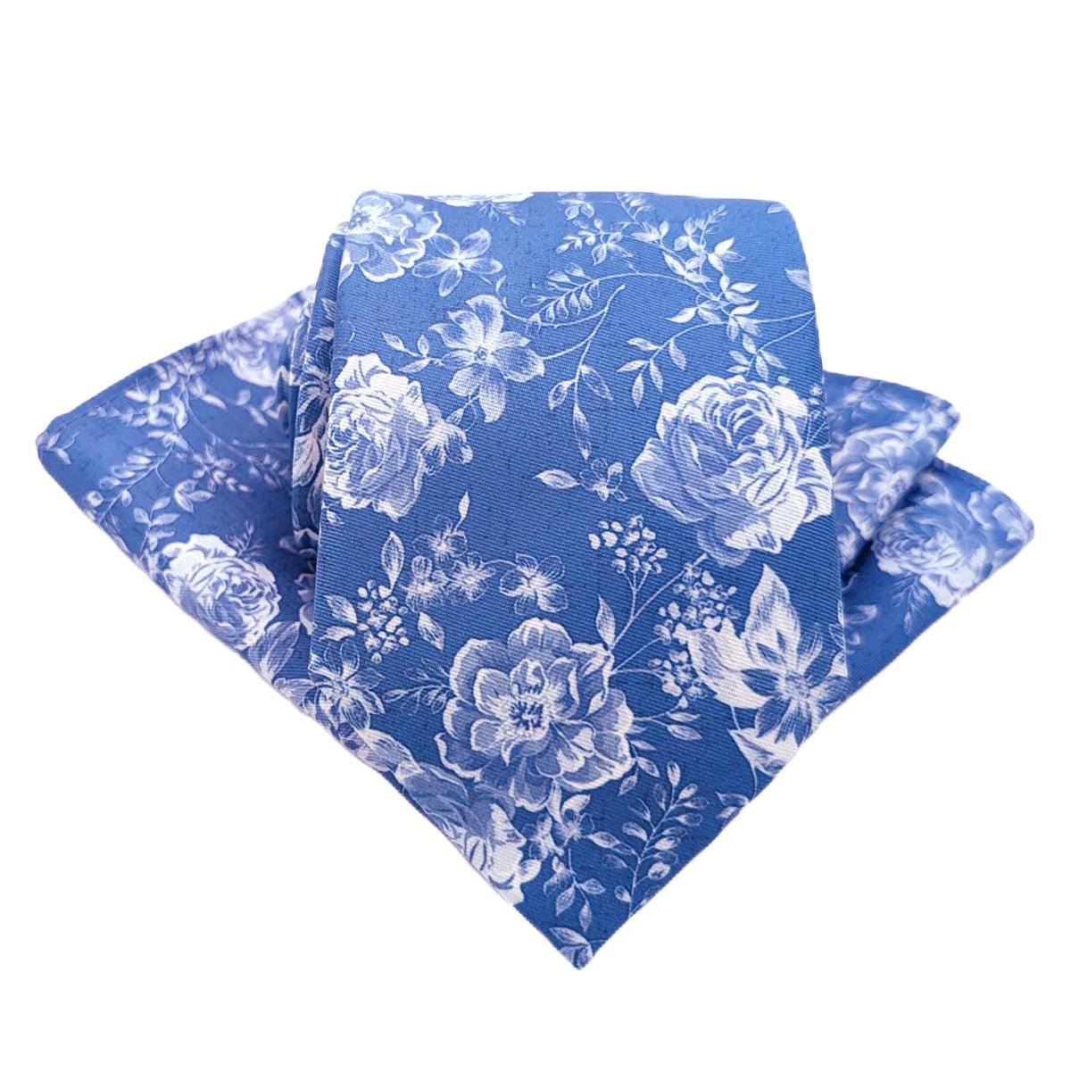 Blue Summer Rose Pocket Square - Wedding Pocket Square - Swagger & Swoon