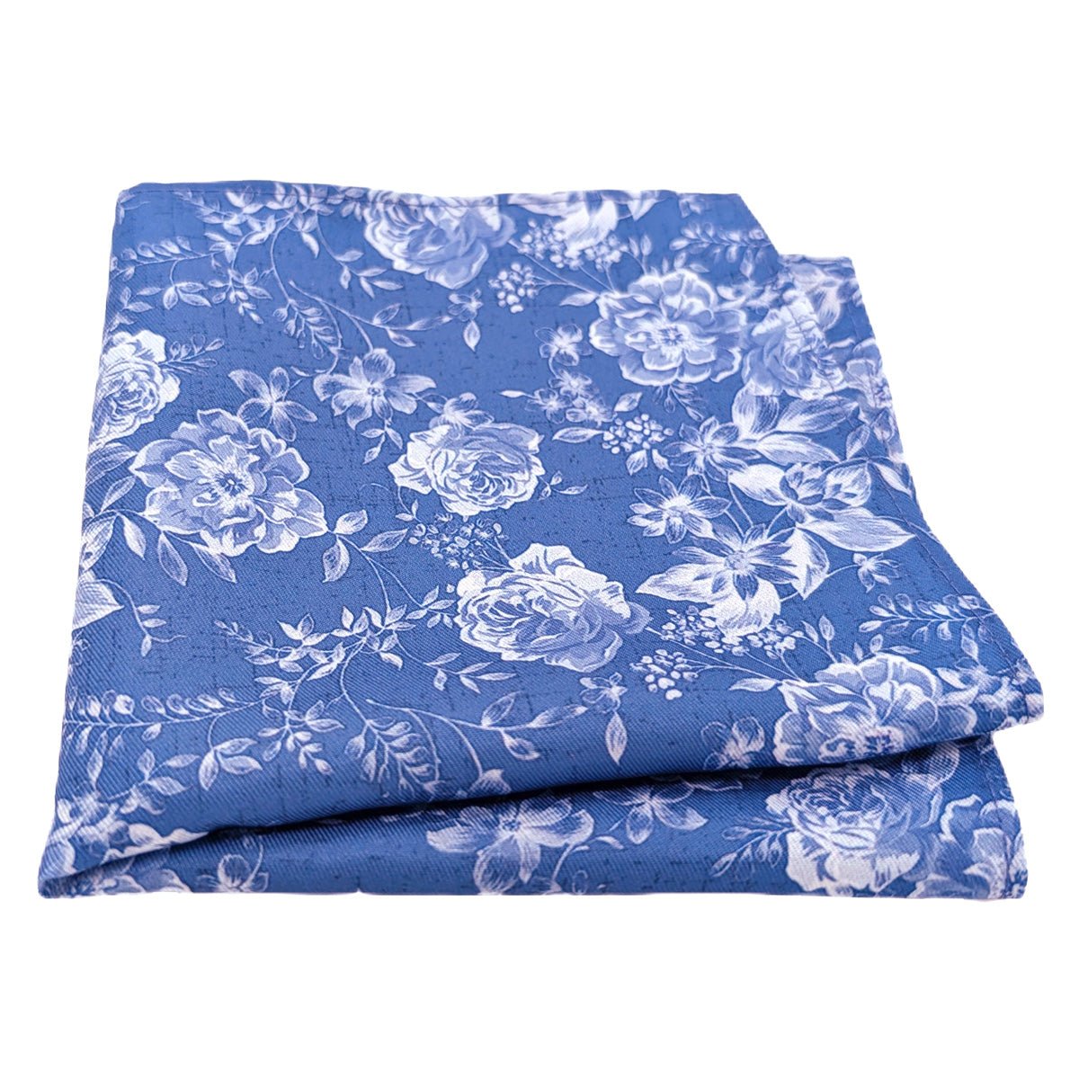 Blue Summer Rose Pocket Square - Wedding Pocket Square - Swagger & Swoon