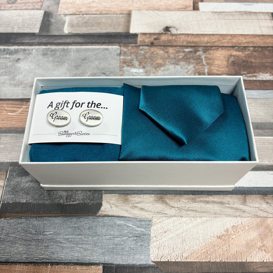 Blue Teal Groomsmen Proposal Gift Box - Will you be my...? - Regular - Swagger & Swoon