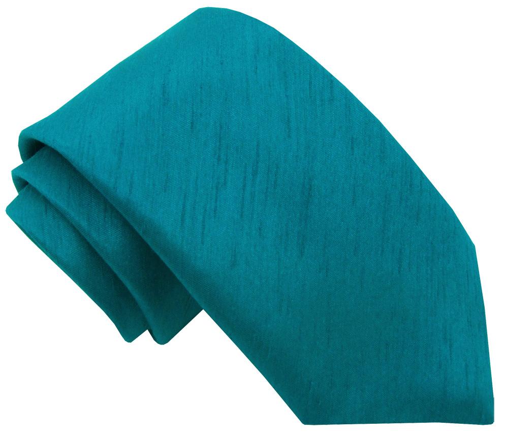 Blue Teal Shantung Boys Ties - Childrenswear - Self - Tie (Age 6 - 12) - Swagger & Swoon