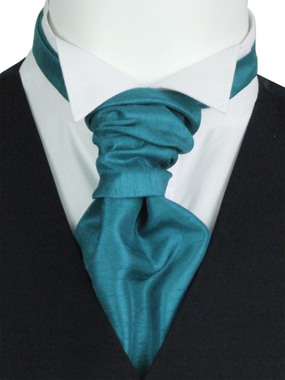 Blue Teal Shantung Boys Wedding Cravat - Childrenswear - Swagger & Swoon