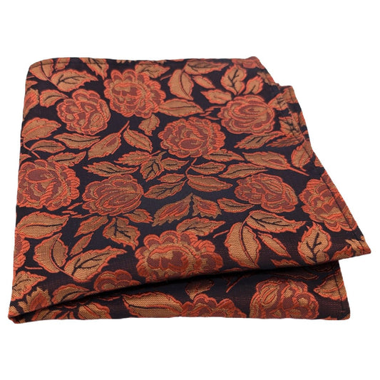 Bold Autumn Rose Pocket Square - Wedding Pocket Square - Swagger & Swoon