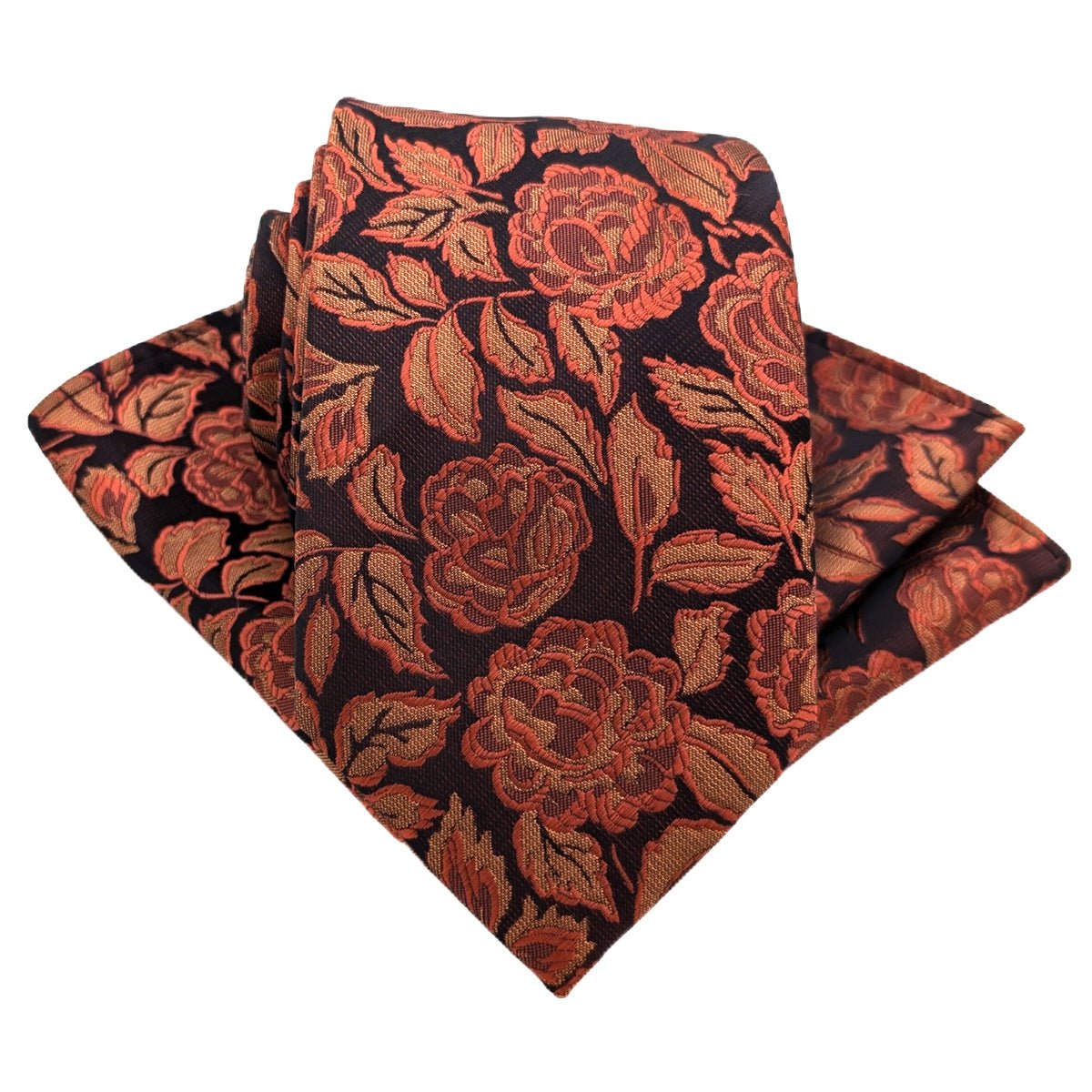 Bold Autumn Rose Wedding Tie - Wedding Tie - Regular - Add Pocket Square - Save £1.00 - Swagger & Swoon