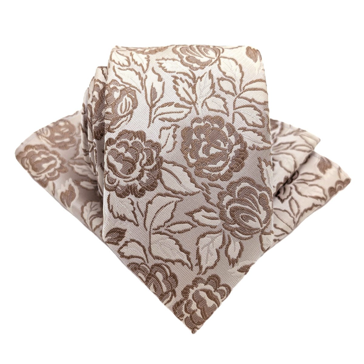 Bold Champagne Rose Wedding Tie - Wedding Tie - Regular - Add Pocket Square - Save £1.00 - Swagger & Swoon