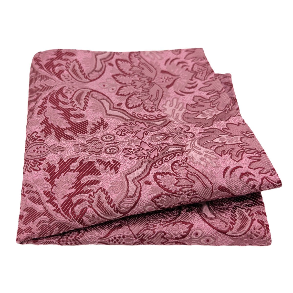 Bold Raspberry Leaves Pocket Square - Wedding Pocket Square - Swagger & Swoon