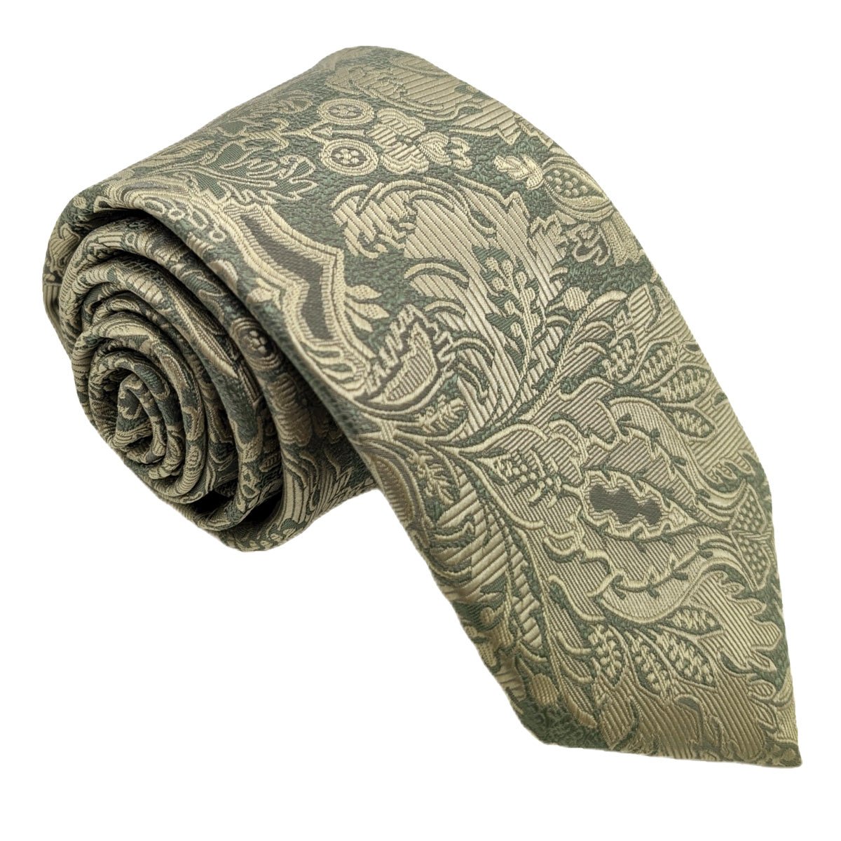 Bold Sage Leaves Wedding Tie - Wedding Tie - Regular - Tie Only - Swagger & Swoon