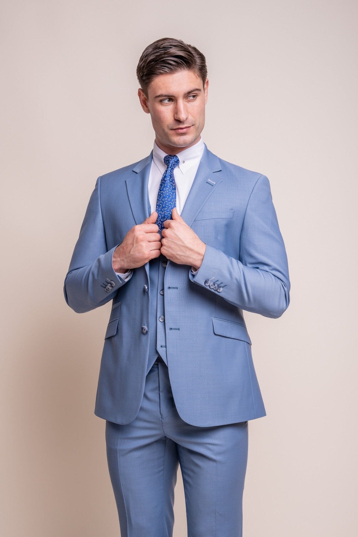 Bond Ocean Blue 3 Piece Suit - Suits - Swagger & Swoon