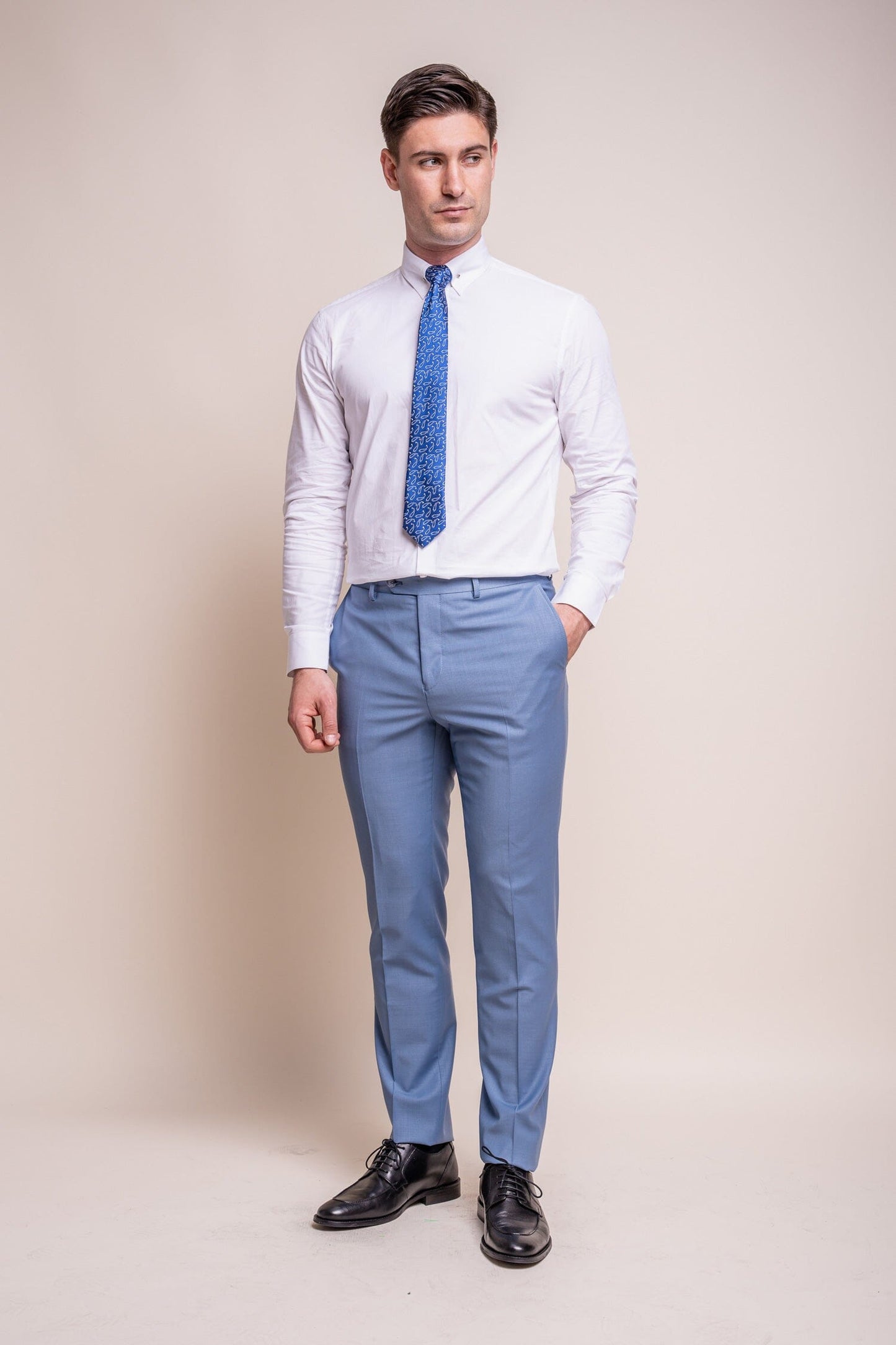 Bond Ocean Blue Trousers - Trousers - - THREADPEPPER